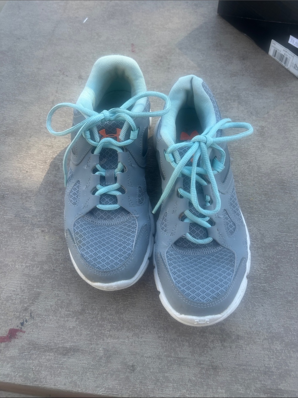 Under Armour Kids' Light Blue and Gray Athletic Sneakers
